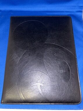 Disney Mickey Mouse Portfolio Notebook Embossed Black Leather Legal Pad Cover